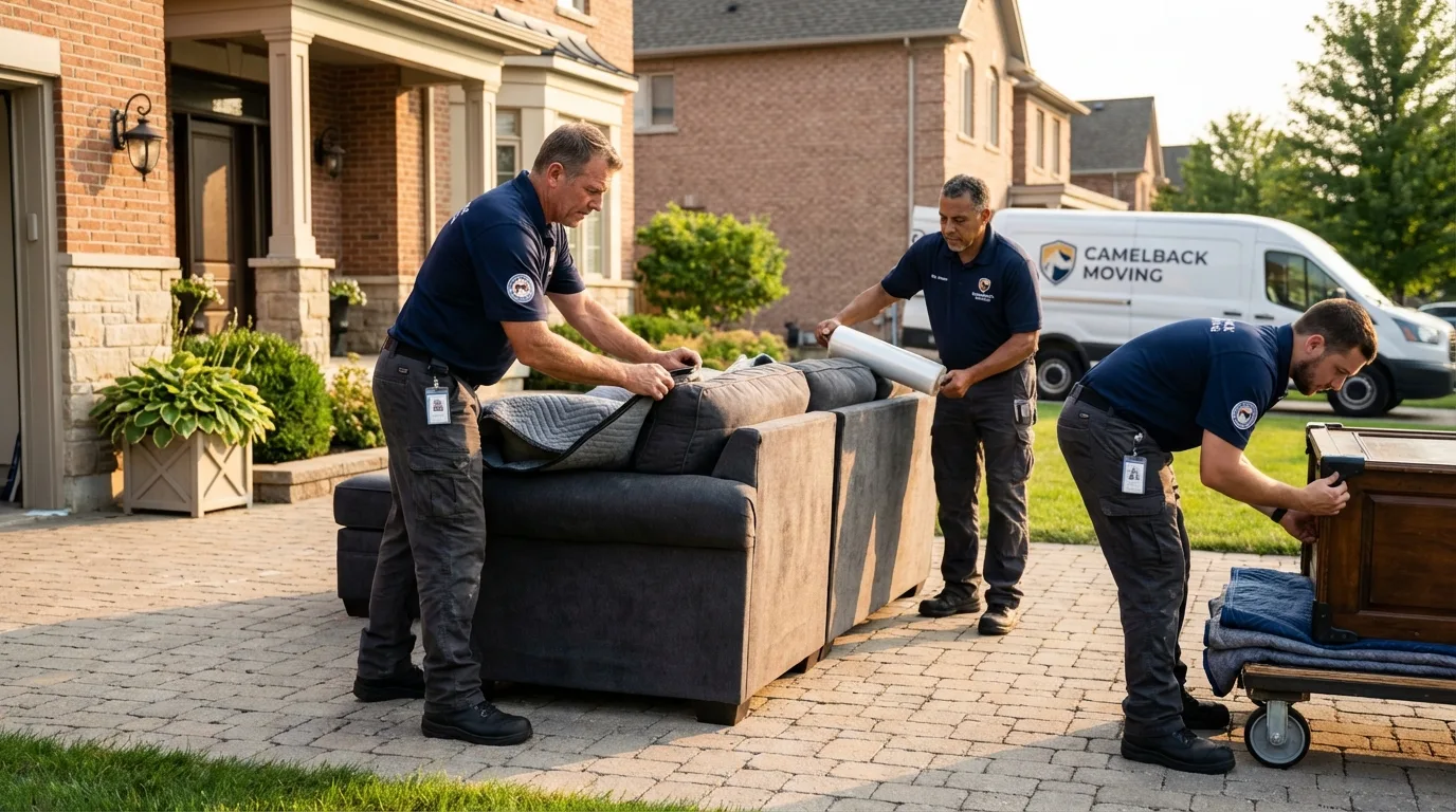 Large estate moving crew wrapping furniture in Mifflintown, PA