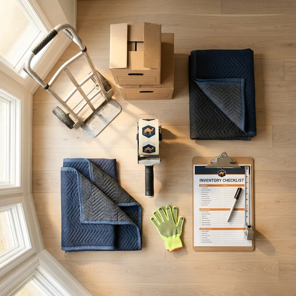 Professional moving supplies and packing materials layout for Mifflintown residential relocations