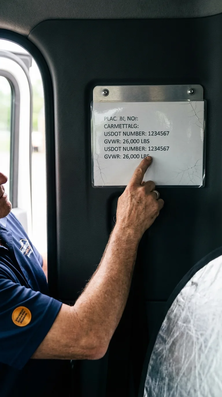 USDOT licensing placard verification in Mifflintown